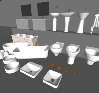 5欧式美式法式低奢柱式洗手台台盆镜子龙头SketchUpsu草图模型下载