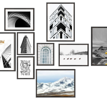 (3)欧式现代装饰画挂画照片墙su草图模型下载