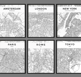 (1) 欧式法式现代地图装饰挂画su草图模型下载