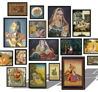 (5) 埃及印度民族相框照片墙挂画su草图模型下载