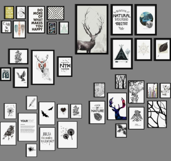 (3)北欧小清新儿童房装饰挂画su草图模型下载