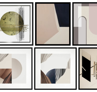 (14)新中式抽象挂画装饰画su草图模型下载