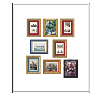 (23) 欧式法式美式画框相框装饰画照片墙su草图模型下载