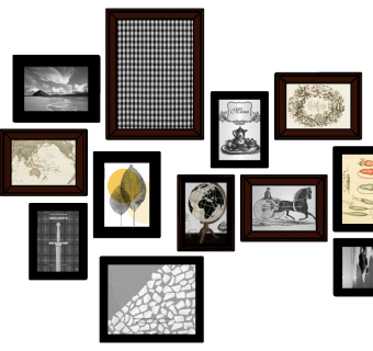 (12)欧式美式法式照片墙装饰画画框su草图模型下载