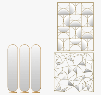 (6)现代异形花格屏风隔断su草图模型下载