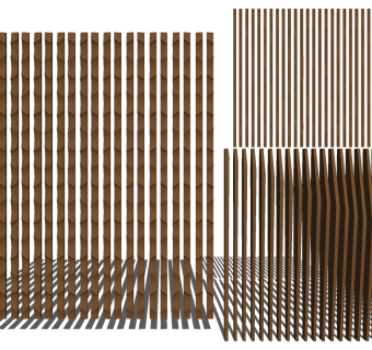 (10)异形木格栅隔断su草图模型下载