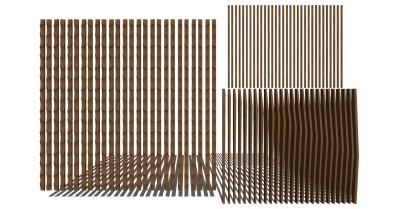 (10)异形木格栅隔断su草图模型下载