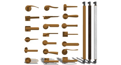 (51)现代门把手拉手门锁su草图模型下载
