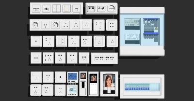 (25)开关插座插排电源开关可视对讲空调温控器电表箱闸箱电源开关su草图模型下载