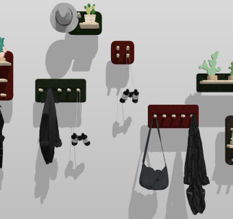 (5)衣帽更衣柜挂钩su草图模型下载