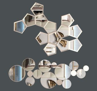 (24)现代装饰镜子挂饰挂件su草图模型下载