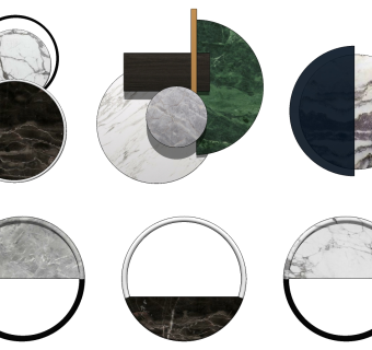 (21)新中式床头背景墙金属墙饰挂饰挂件su草图模型下载