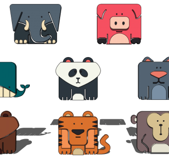 (17)北欧儿童房卡通动物头像挂饰挂件儿su草图模型下载