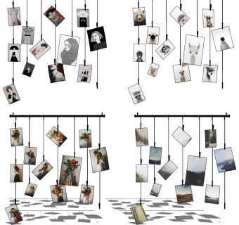 (22)北欧照片墙挂饰挂件su草图模型下载
