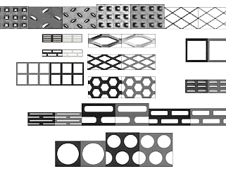 (3)金属镂空铁网钢板材质su草图模型下载