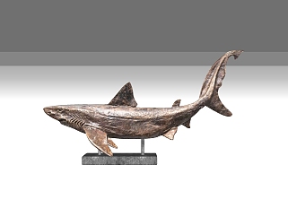 (9)<em>鲨鱼</em>雕塑雕像su草图模型下载