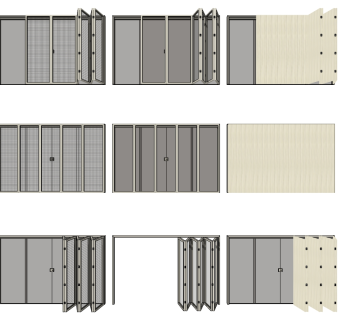 14现代推拉门窗组合su草图模型下载