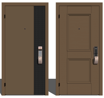 17现代防盗门su草图模型下载