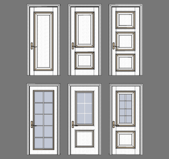 14 现代单开门组合 su草图模型下载