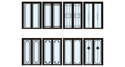 16新中式推拉门组合 su草图模型下载