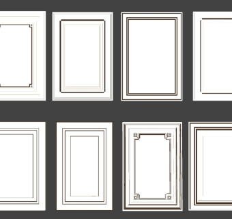 17现代橱柜门板 su草图模型下载