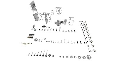 3现代五金器材 螺丝 螺丝母折页构件su草图模型下载