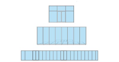 (43)现代玻璃门窗su草图模型下载