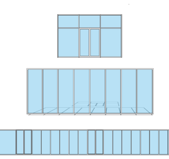 (43)现代玻璃门窗su草图模型下载