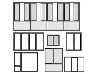 (40)现代建筑阳台窗户su草图模型下载
