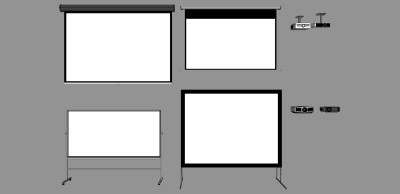 22投影仪投影幕布写字白板su草图模型下载