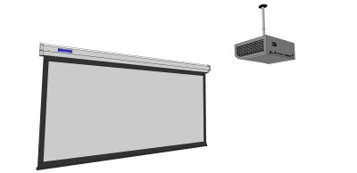 05投影仪投影幕布su草图模型下载