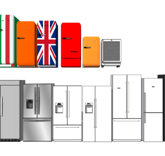 12单门双门电冰箱三开门冰箱后厨用冰箱迷你冰箱保鲜柜su草图模型下载