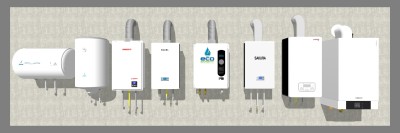 14燃气热水器电热水器su草图模型下载