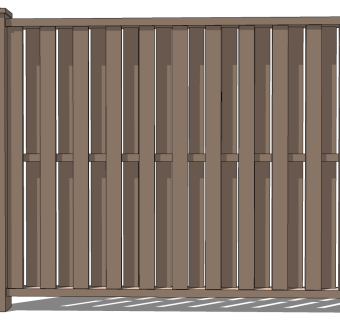 (37)木栅栏围墙护栏院墙围挡篱笆墙su草图模型下载