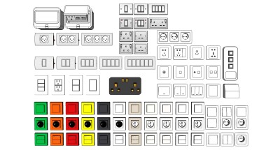 开关插座地插su草图模型下载
