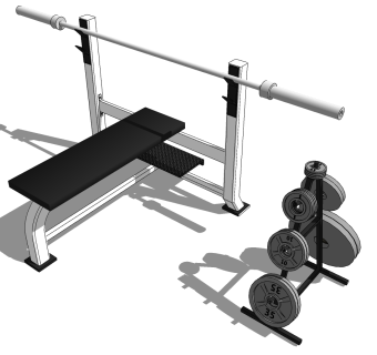 现代健身房健身娱乐器材 举重su草图模型下载