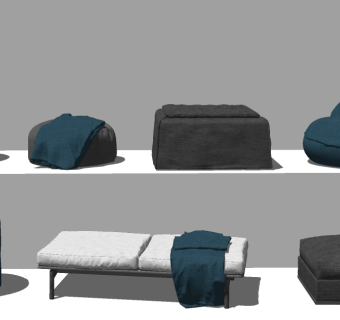 8北欧现代沙发凳懒人沙发圆墩坐墩床尾凳坐墩皮墩脚踏床尾凳沙发凳车su草图模型下载