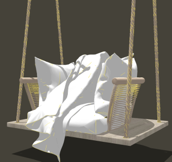 301户外藤编休闲沙发吊床吊椅秋千su草图模型下载
