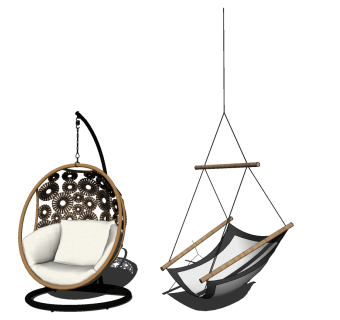 07吊椅蛋壳吊椅su草图模型下载