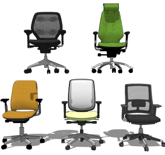 09现代办公椅转椅su草图模型下载