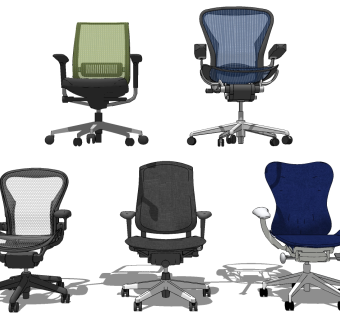 10现代办公椅转椅su草图模型下载