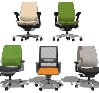 12现代办公椅转椅su草图模型下载