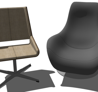 35电脑椅 家用办公椅 转椅 座椅 老板椅su草图模型下载