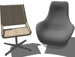 35电脑椅 家用办公椅 转椅 座椅 老板椅su草图模型下载