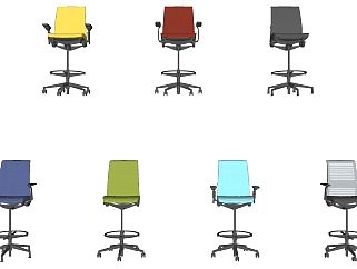 32电脑椅 家用办公椅 转椅 座椅 老板椅su草图模型下载