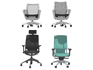 51<em>电脑椅</em> 家用办公椅 转椅 座椅 老板椅su草图模型下载