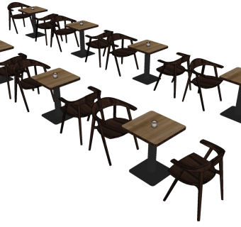 8餐厅餐桌椅su草图模型下载