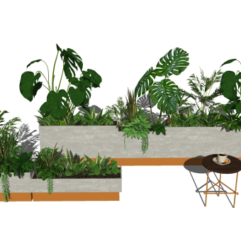 11现代绿植,盆栽,花盆,植物花槽景观植物su草图模型下载