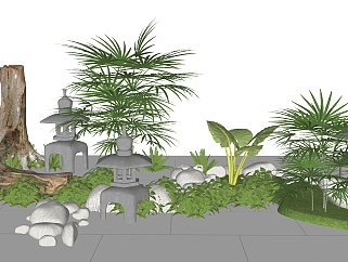 55新中式日式景观植物...<em>树根</em>根雕树疙瘩su草图模型下载