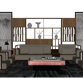 03客厅su草图模型下载